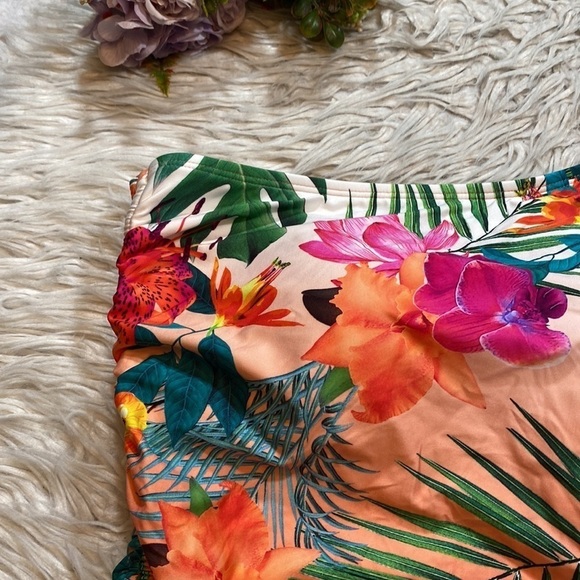 NWT LA BLANCA Tropicalia Ruched One Shoulder One Piece Swimsuit sz 12 - Picture 4 of 13